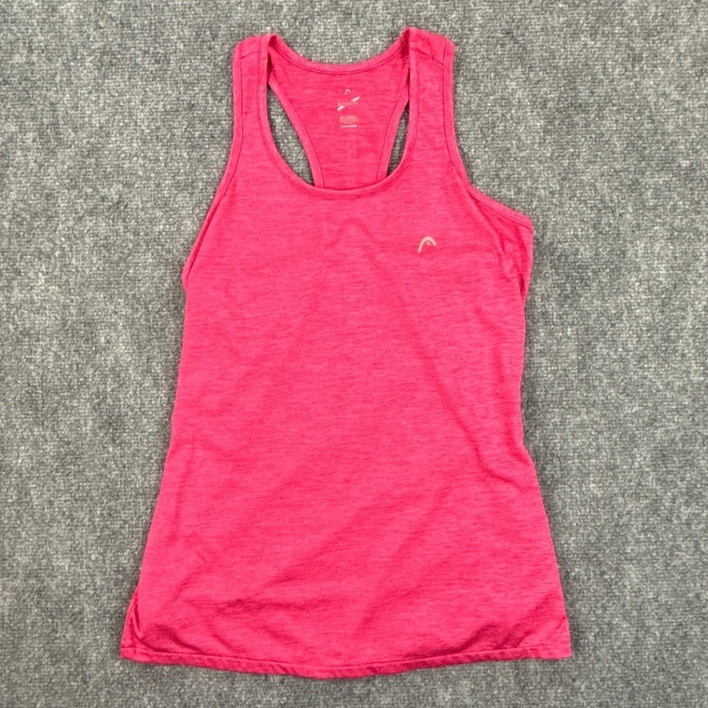 HEAD Tank Top Womens XS Pink Heather Racerback Performance Athletic Reflective